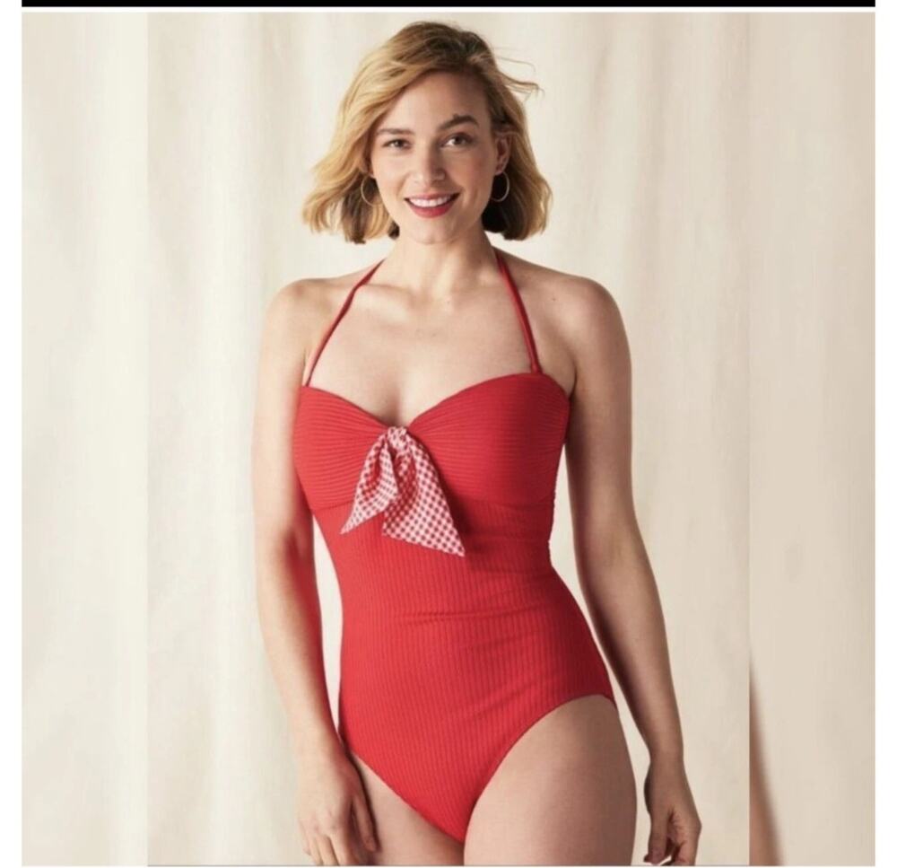 Matilda Jane Women's Size XL Poolside Party Red One-Peice Bathing Suit Swim